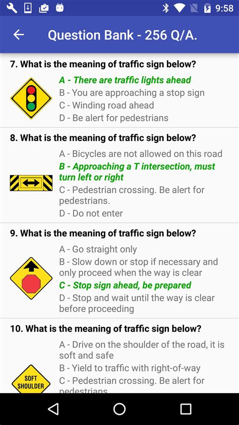 dmv practice driving test